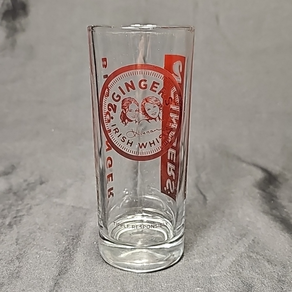 2 GINGERS IRISH WHISKEY 6" Tall Glass Tumbler/Drinking Glass